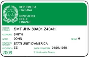 codice fiscale su documento fiscale italiano