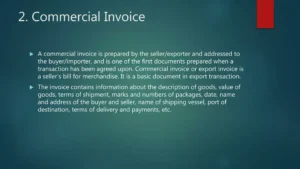 documenti commerciali e scambi internazionali