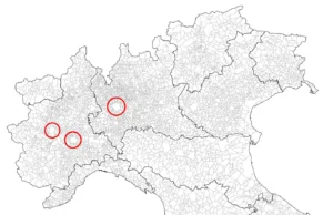 mappa dellitalia con evidenza dei comuni