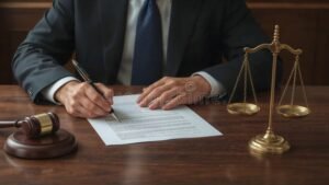 persona che firma un documento legale