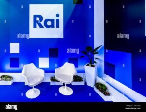 radiotelevisione italiana con logo rai su schermo